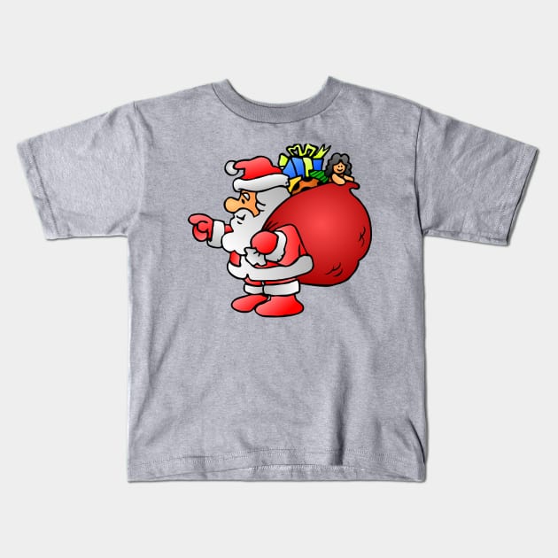 Fun Santa Christmas Apparel Kids T-Shirt by Topher's Emporium